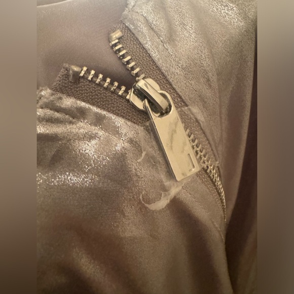 Vintage Juicy Couture Metallic Silver Bomber Jacket Size M - Picture 7 of 8